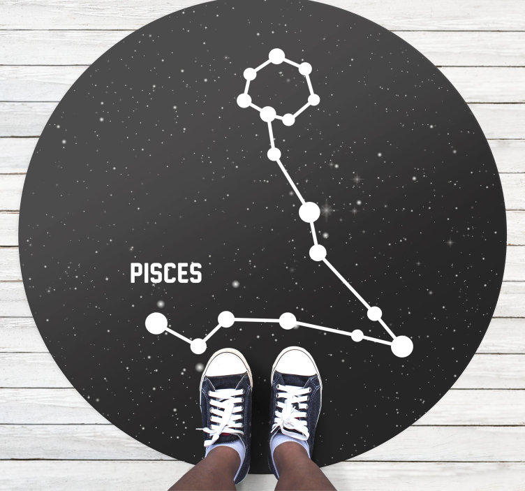 Zodiac sign Pisces modern vinyl rug - TenStickers