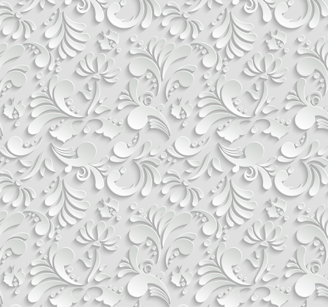 3D floral pattern white vinyl rug - TenStickers