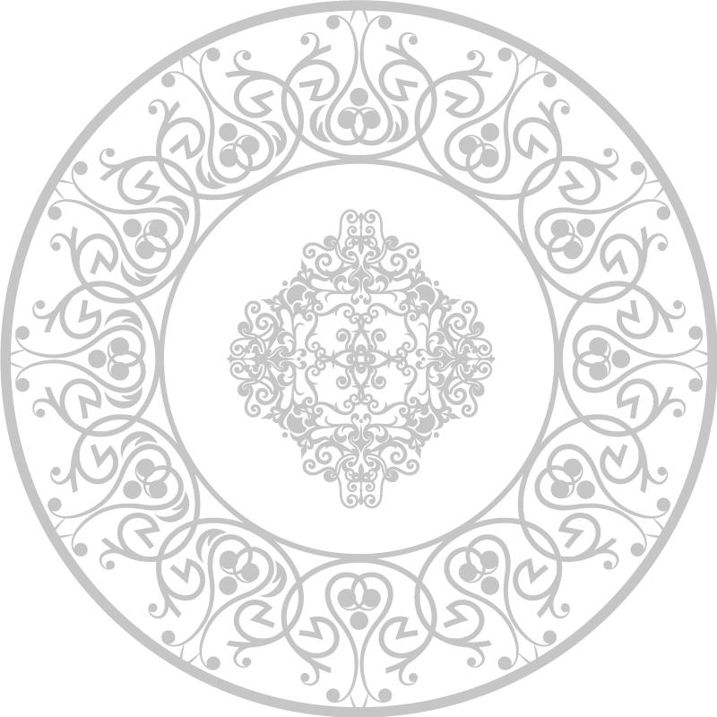 round damask white vinyl rug - TenStickers