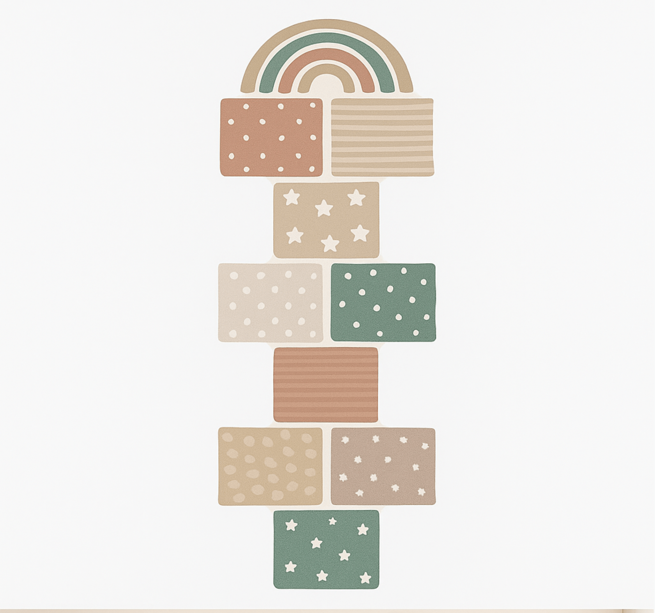 Beige hopscotch game vinyl rug - TenStickers