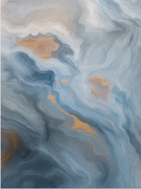 Amber-blue shades marble vinyl rug - TenStickers