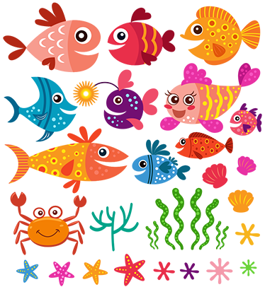 Animal vinyl rug fishes for kids - TenStickers