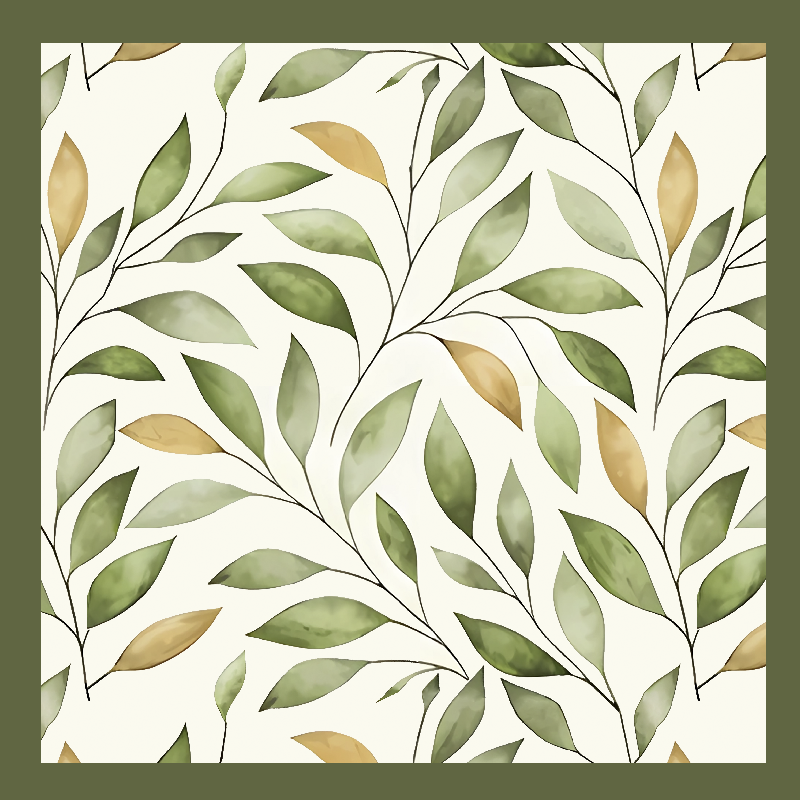 Kitchen vinyl rug watercolor leafy trail - TenStickers