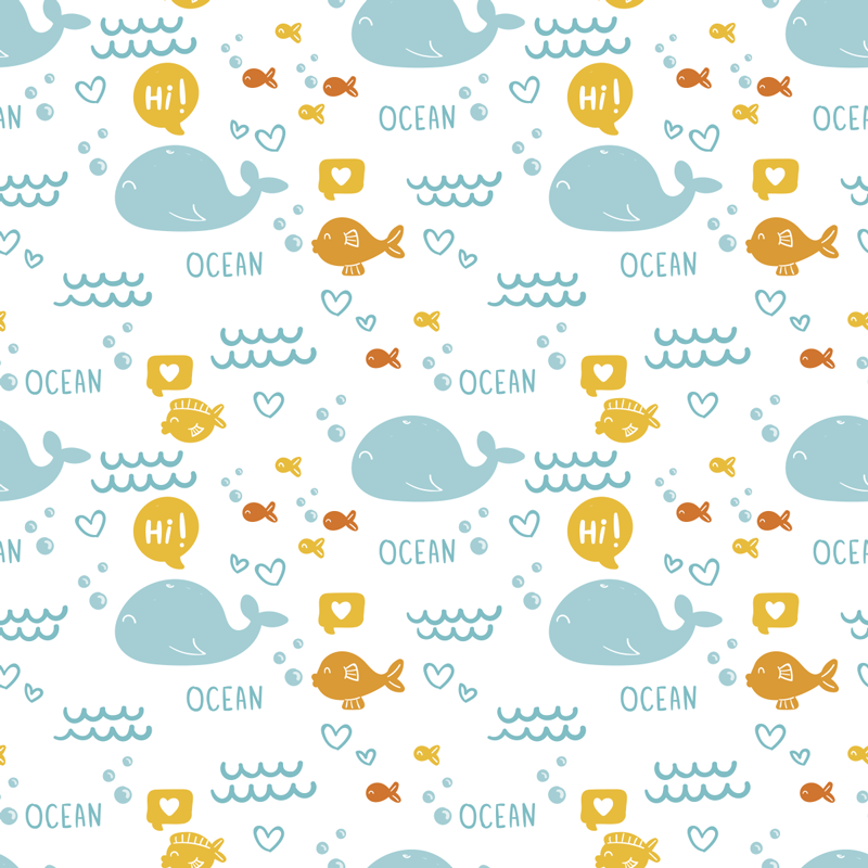Animal vinyl rug colorful and joyful ocean decor - TenStickers