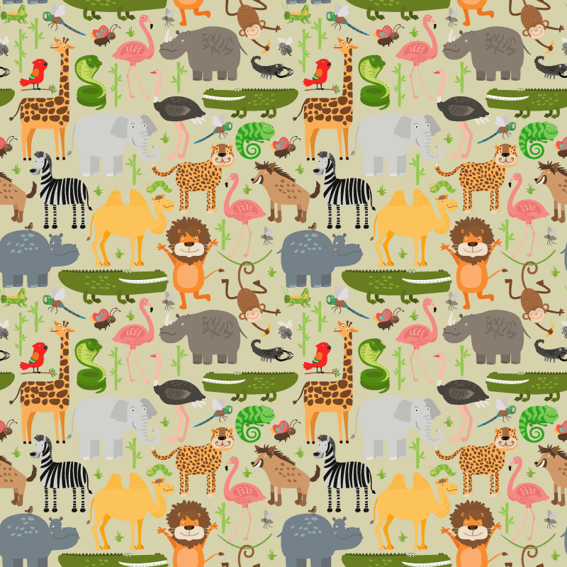 Animal vinyl rug jungle animal design - TenStickers