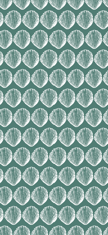 Animal vinyl rug with retro seashell pattern - TenStickers