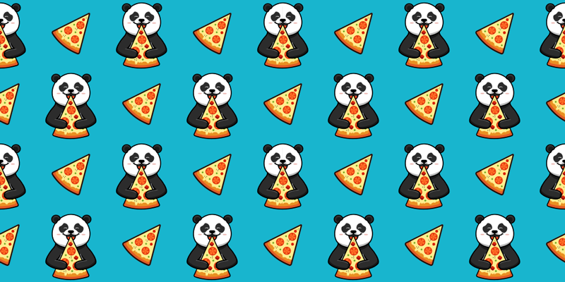 Panda eating pizza animal vinyl rug - TenStickers