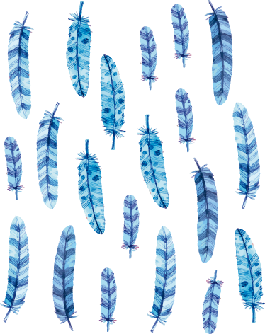 Animal vinyl rug with blue feathers for kids - TenStickers