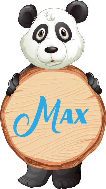 Panda personalized animal vinyl rug - TenStickers