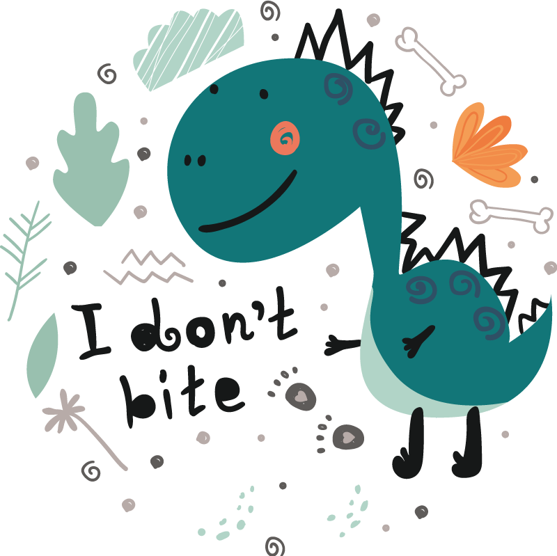 Dinosaur green smiling animal vinyl rug - TenStickers