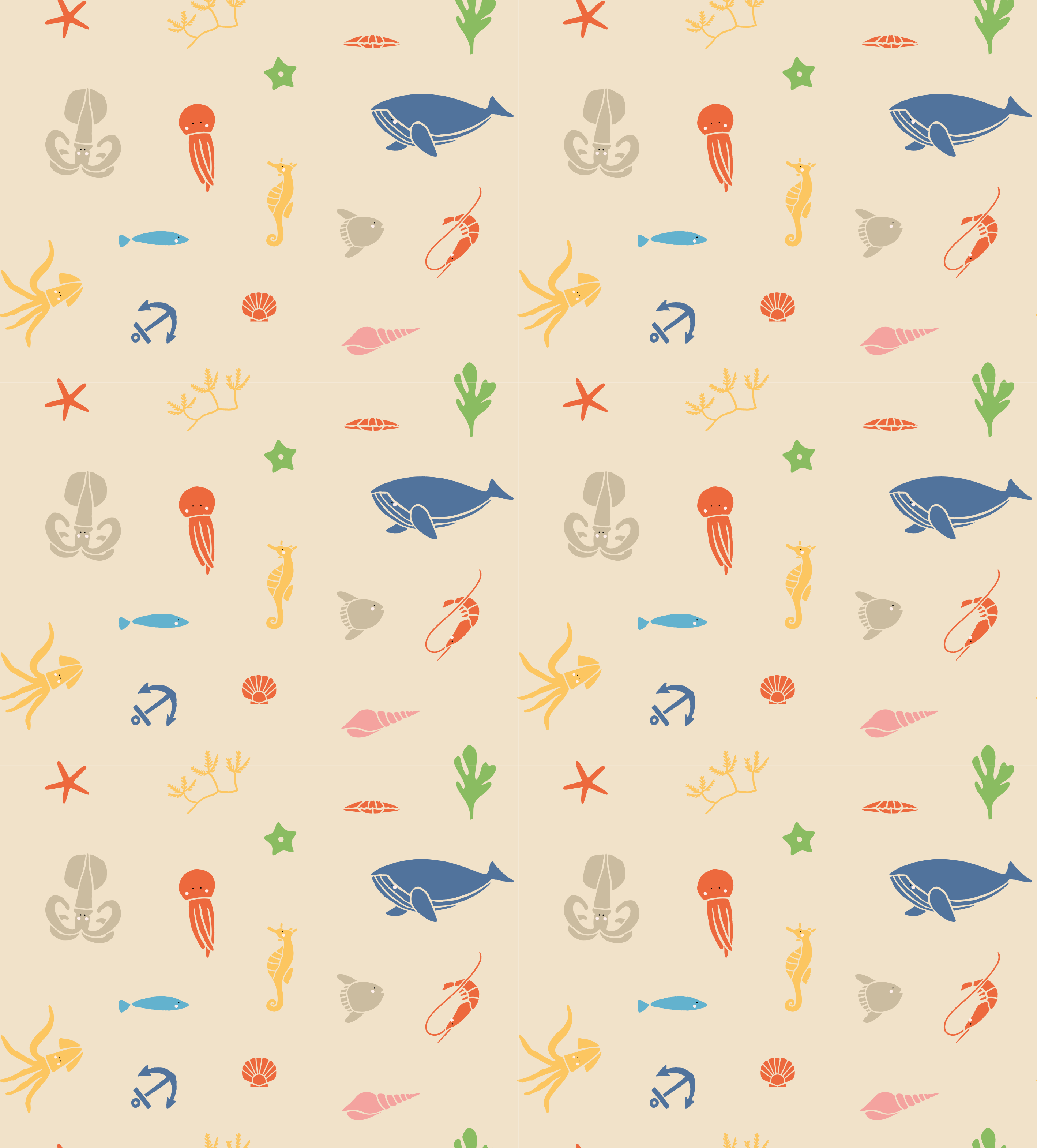 Animal vinyl rug with marine life design - TenStickers