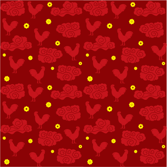 Animal vinyl rug with chinese style chickens pattern - TenStickers