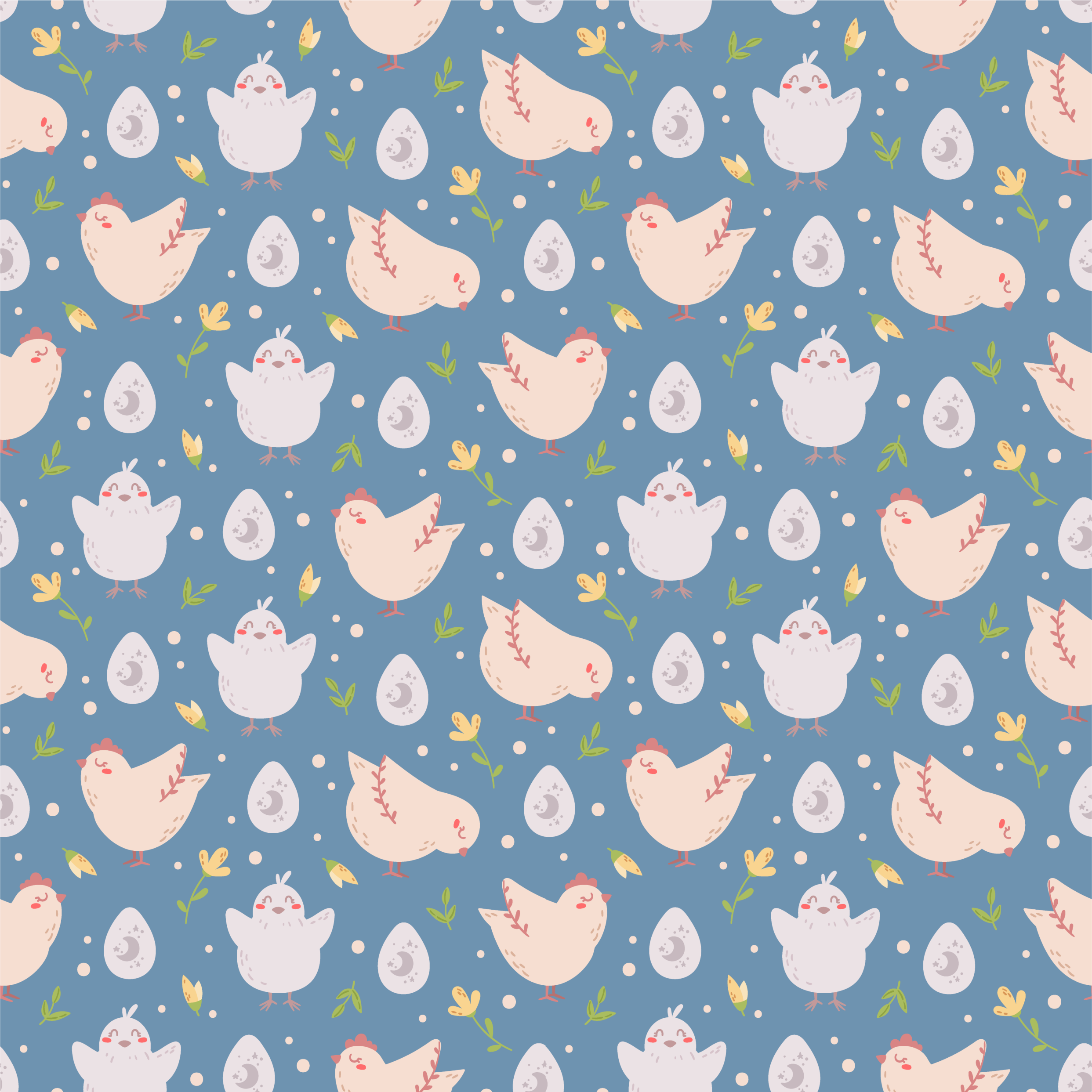 Animal vinyl rug with chicken designs for kids - TenStickers