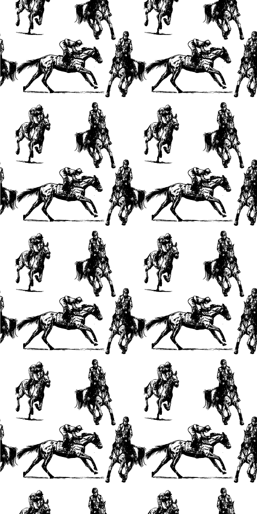 Animal vinyl rug with black and white horse pattern - TenStickers