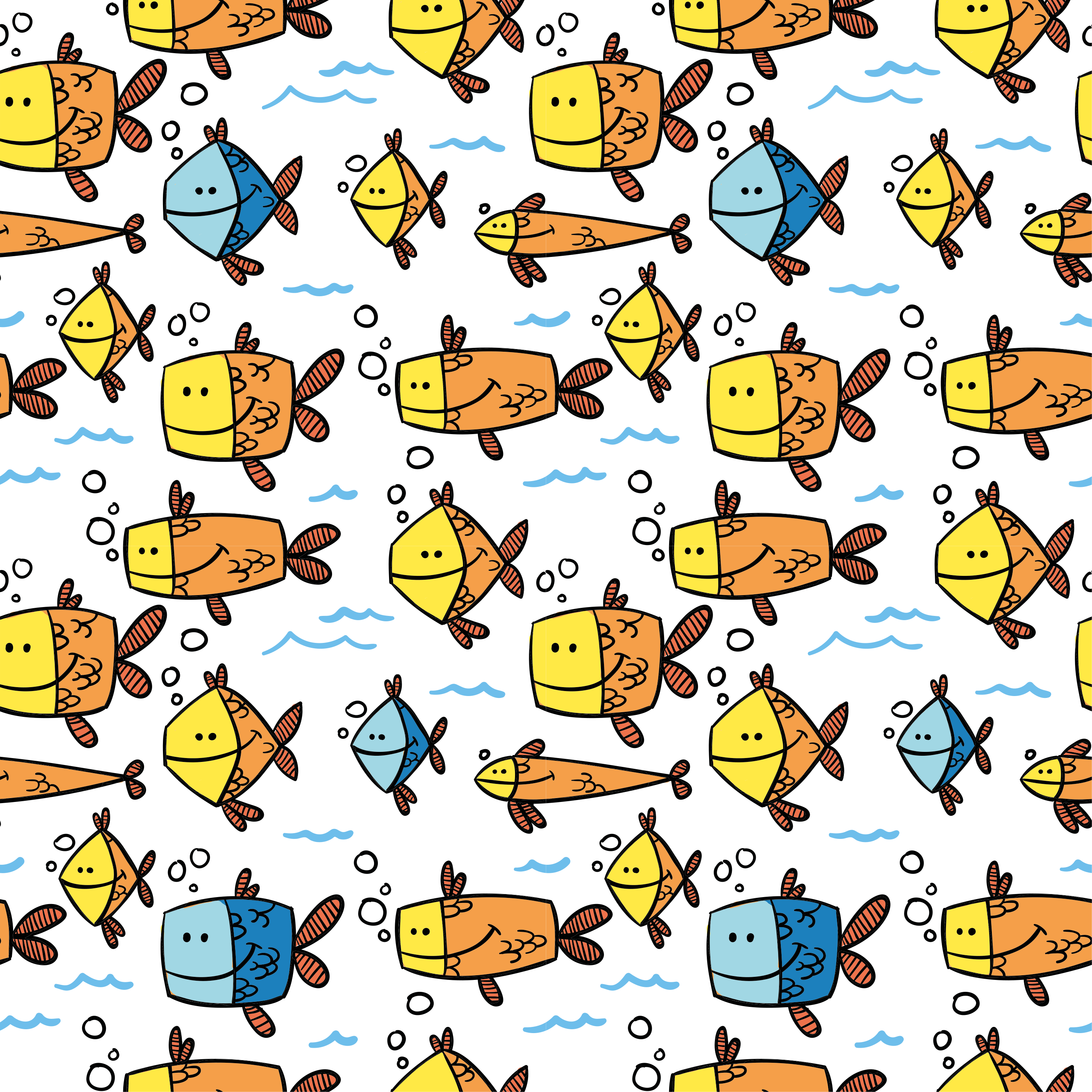 Animal vinyl rug multicolor fish kids style - TenStickers
