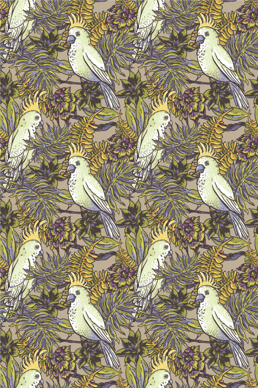 Animal vinyl rug with amazonian parrots design - TenStickers