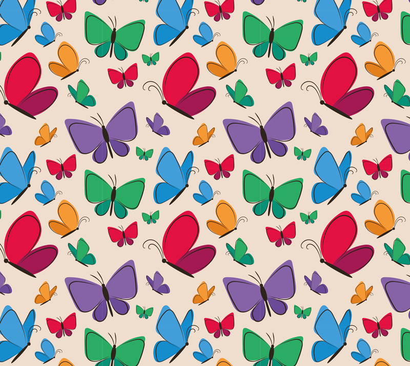 Lively butterfly elements animal vinyl rug - TenStickers