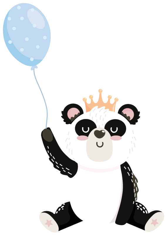 Animal vinyl rug adorable panda balloon - TenStickers