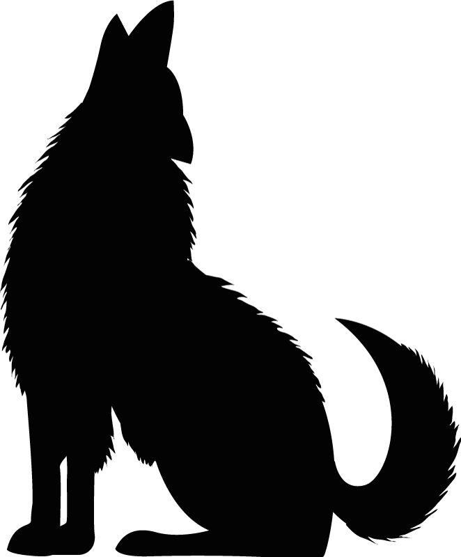 Sitting dog silhouette animal vinyl rug - TenStickers