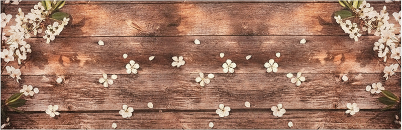 Kitchen vinyl rug floral wood design - TenStickers