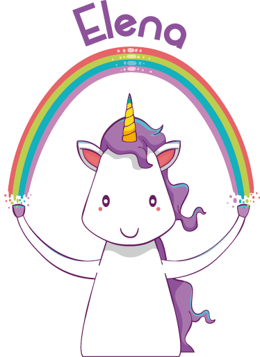 Animal vinyl rug with unicorn and rainbow design - TenStickers