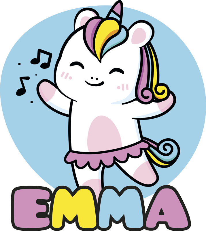 Ballerina unicorn animal vinyl rug - TenStickers
