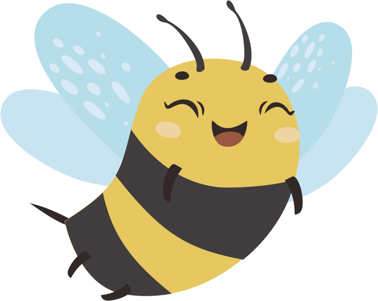 Animal vinyl rug cheerful flying bee - TenStickers