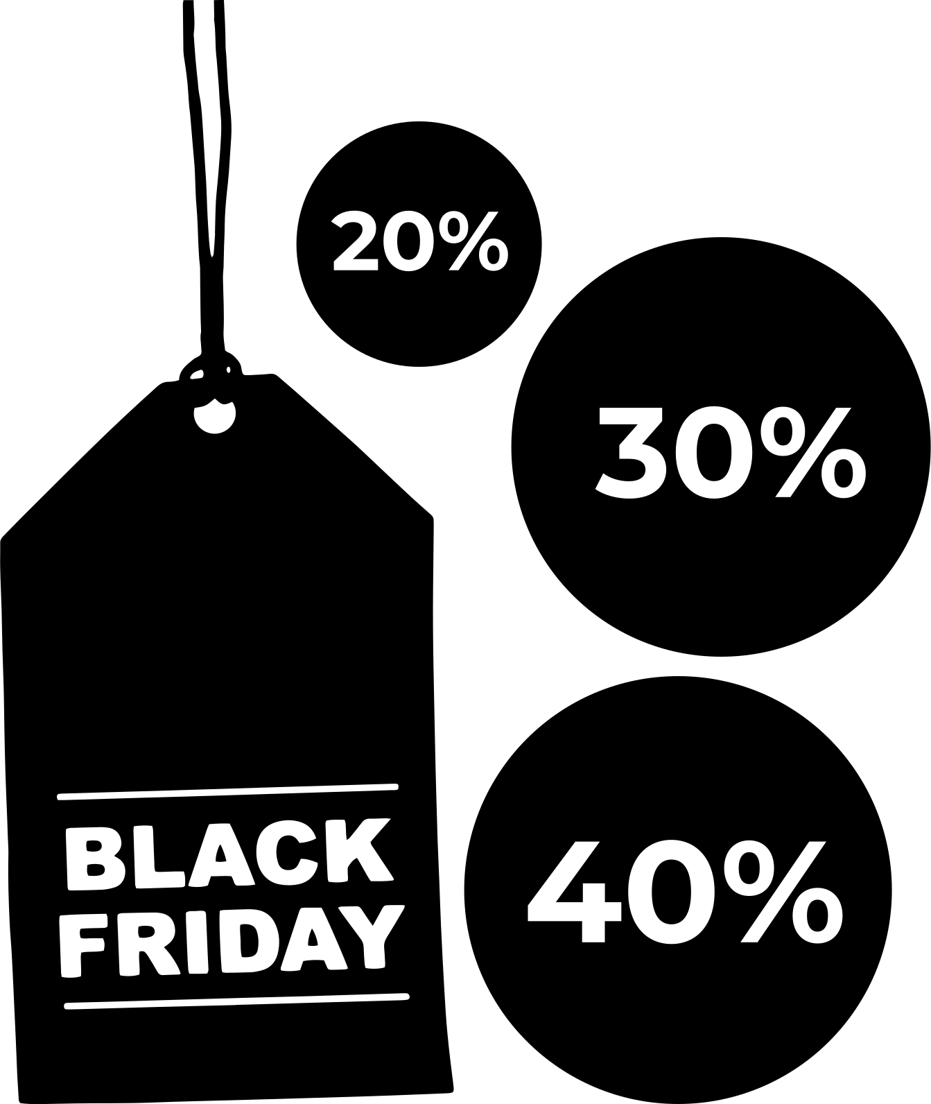 Black friday vinyl rug customizable set of 3 - TenStickers