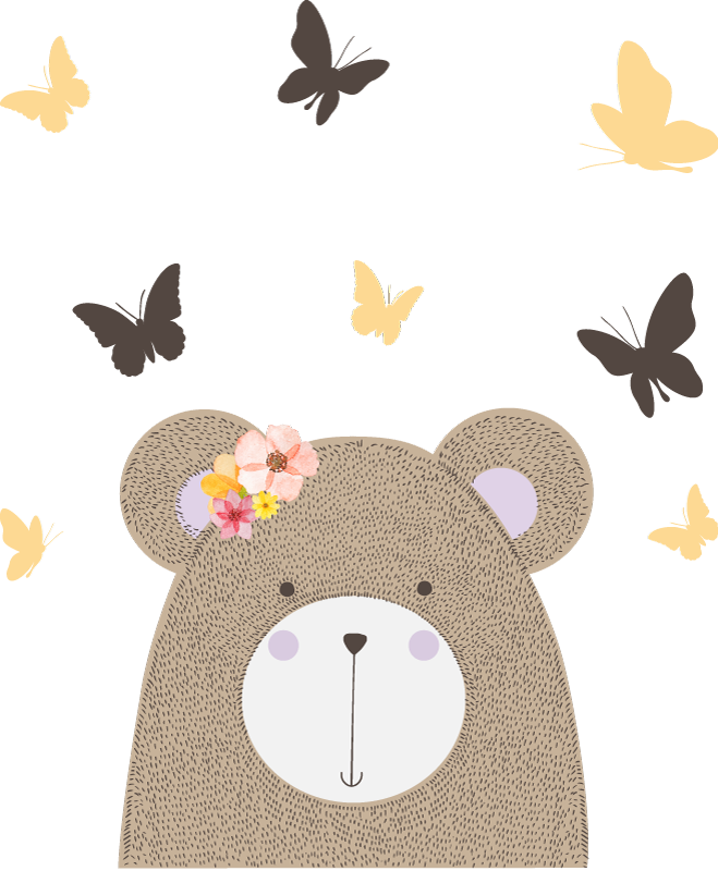 Animal vinyl rug playful bear design - TenStickers