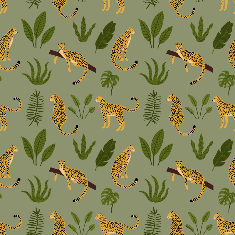 Leopard patterned jungle animal vinyl rug - TenStickers