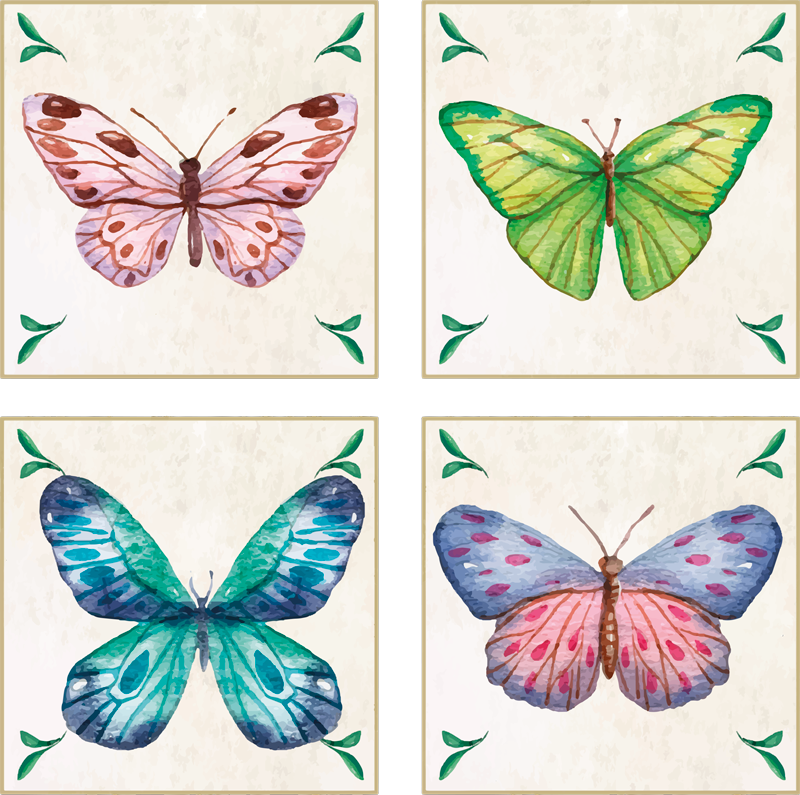 Vivid butterfly designs animal vinyl rug - TenStickers