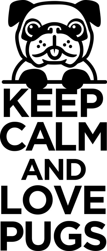Animal vinyl rug keep calm and love pugs - TenStickers