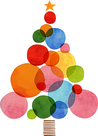 Colorful watercolor christmas vinyl rug - TenStickers