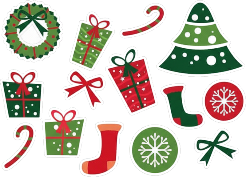 Christmas vinyl rug classic christmas designs - TenStickers