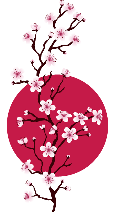 Flower vinyl rug branches of japanese cherry tree - TenStickers