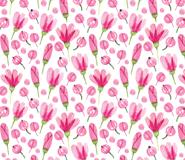 Pink watercolor flowers flower vinyl rug - TenStickers
