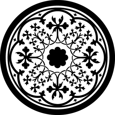Flower vinyl rug gothic rosette design - TenStickers