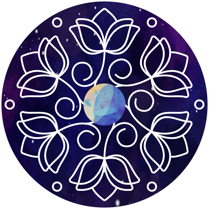 Flower vinyl rug with lotus pattern design - TenStickers