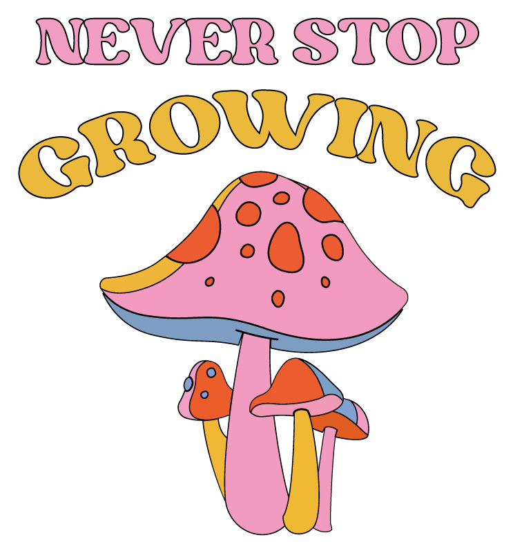 Flower vinyl rug playful fungi growth - TenStickers
