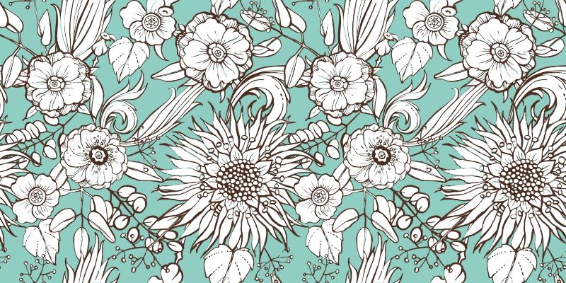 Sunflower pattern flower vinyl rug - TenStickers