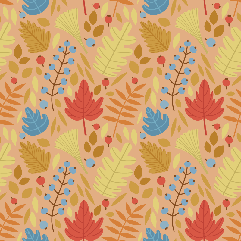 Flower vinyl rug cute autumn leaves design - TenStickers