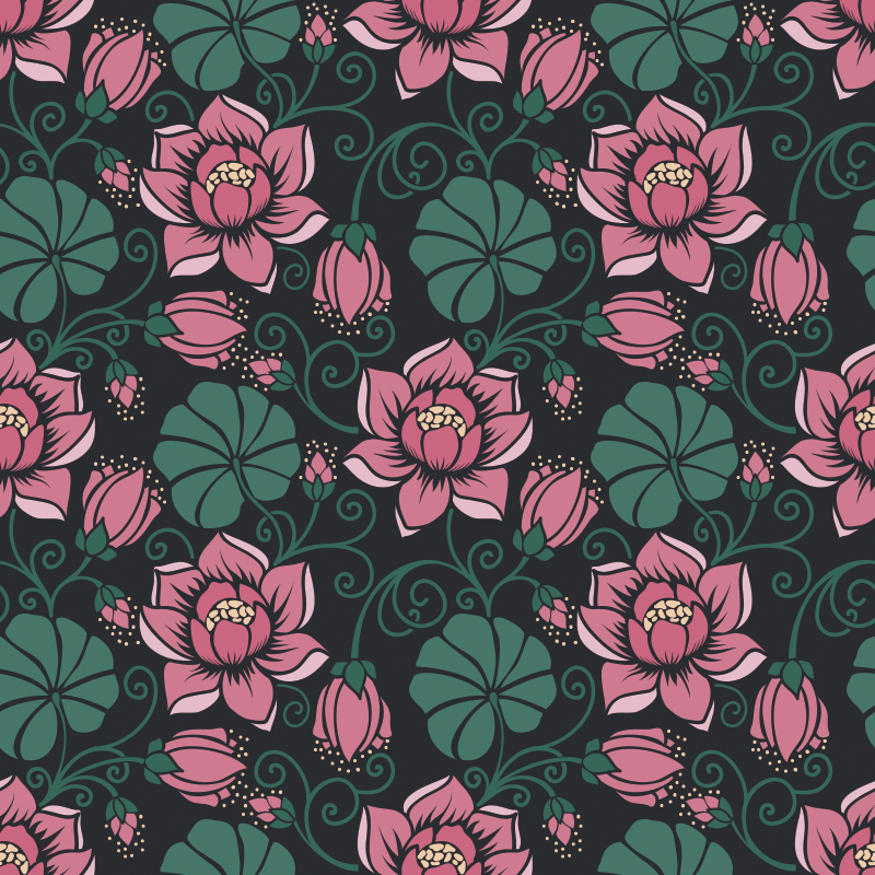 Flower vinyl rug flowering climbers design - TenStickers