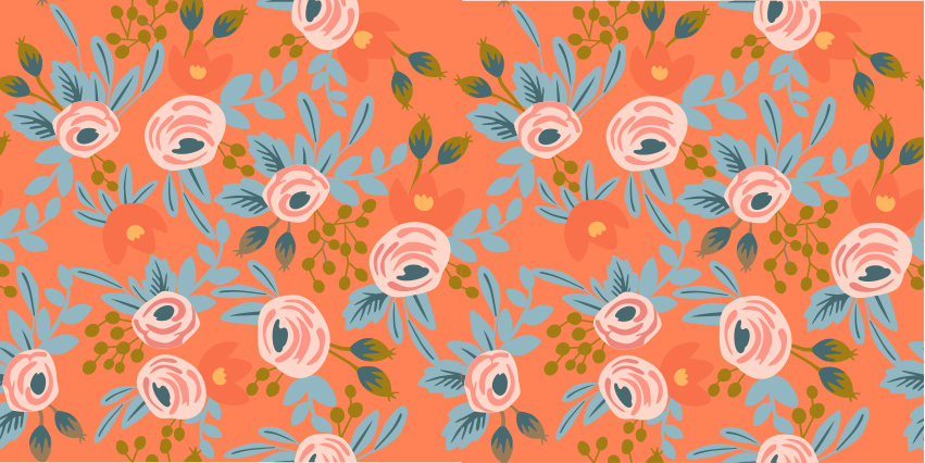 Flower vinyl rug watercolor roses design - TenStickers