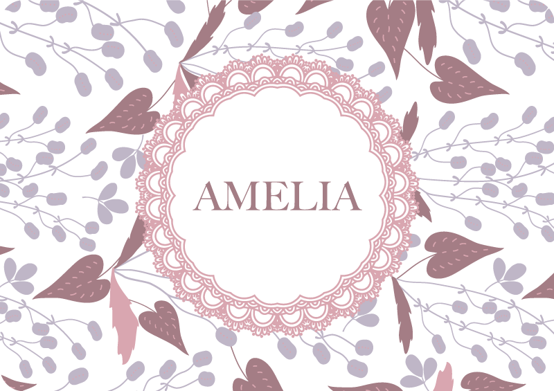 Flower vinyl rug with pastel vintage floral design - TenStickers