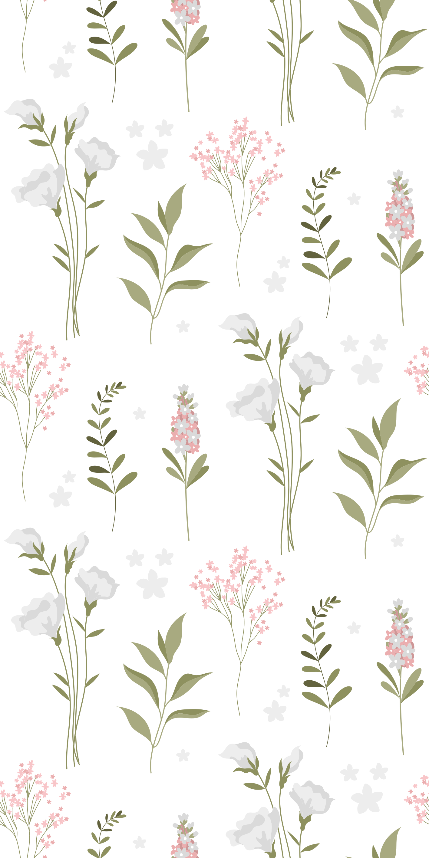Flower vinyl rug with simple wildflower design - TenStickers