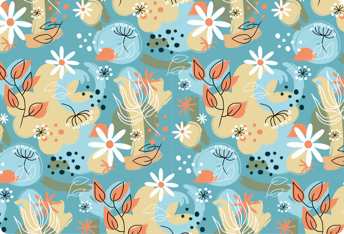 Flower vinyl rug abstract floral design - TenStickers