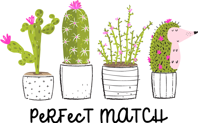 Flower vinyl rug for perfect match cactuses - TenStickers