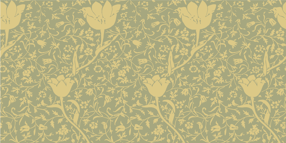 Flower vinyl rug in gold and green design - TenStickers