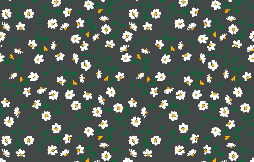 Flower vinyl rug with daisy flowers on grey background - TenStickers