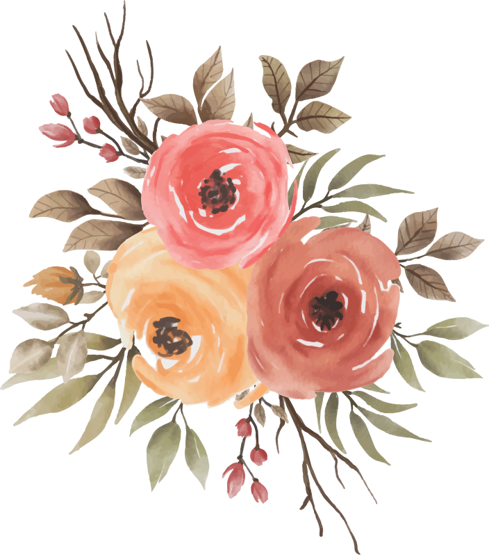 Flower vinyl rug with dried rose design - TenStickers